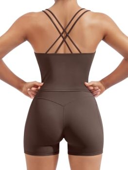 SUUKSESS Women 2 Piece Workout Sets Padded Low Impact Yoga Tops High Waisted Bik