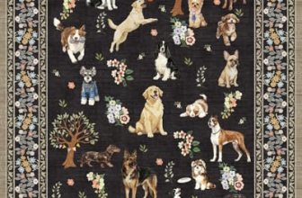 Babovid Black Living Room Rugs, Dogs Area Rugs 5×7 Rug for Bedroom Ultra-Thin So