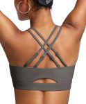 BRXL Padded Sports Bra Push Up Sports Bra Adjustable Spaghetti Strap Light Impac