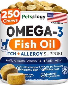 Omega 3 for Dogs – 250 Fish Oil Chews for Dog Shedding
