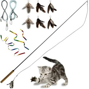 Forever Stick with Cat Toys and Strings Bundle – The Unbreakable Cat Wand Toy