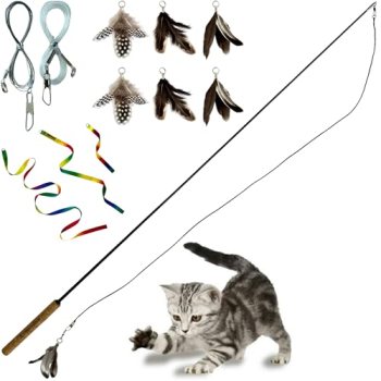 Forever Stick with Cat Toys and Strings Bundle – The Unbreakable Cat Wand Toy