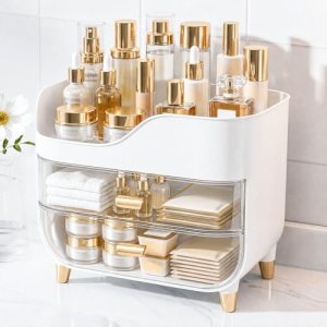 Asdbko Makeup Organizer for Vanity with Large Smooth Drawers Extra Large Skincar