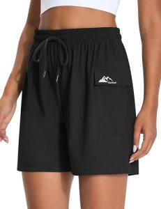 EZRUN Women’s 5″ Hiking Shorts Lightweight Quick Dry Athletic Shorts with Pocket