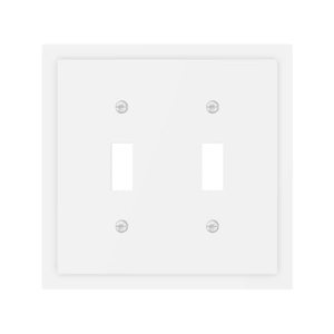 VBHUYG Decorative Light Switch Cover Plate Ivory White 2 Gang Outlet Covers Doub
