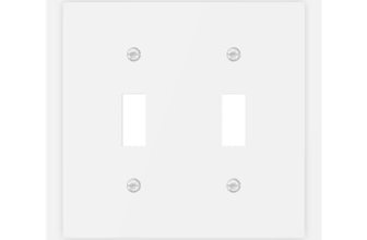 VBHUYG Decorative Light Switch Cover Plate Ivory White 2 Gang Outlet Covers Doub