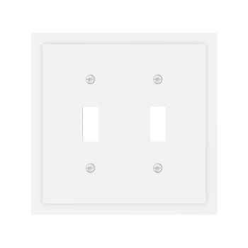 VBHUYG Decorative Light Switch Cover Plate Ivory White 2 Gang Outlet Covers Doub