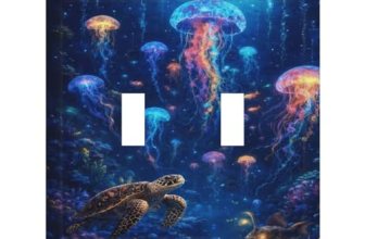 GJKIAP Decorative Light Switch Cover Plate Jellyfish Sea Turtles Under the Sea O