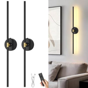 Battery Operated Wall Sconces Set of 2: 10000mAh Rechargeable Wall Lights for Li