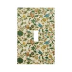 Jszwcy Decorative Light Switch Cover Plate Rustic Beige Leaf Flower Plant Birds