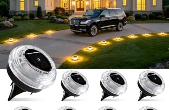 Solar Ground Lights 8 Pack Landscape Lighting 3000K Solar Lights Outdoor IP67 Wa