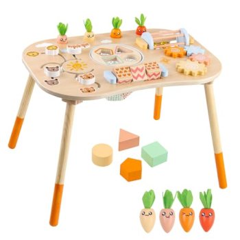 Wooden Activity Table for 1 Year Old Toddlers Sensory Table Activity Center 1-3