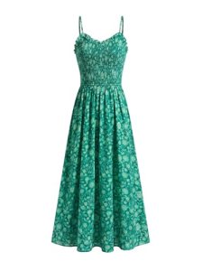 Womens Floral Maxi Dress Spaghetti Strap