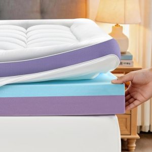 SurChic 5 Inch Dual Layer Memory Foam California King Mattress Topper
