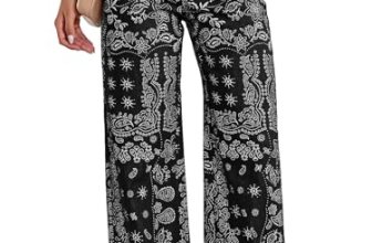 Tankaneo Womens Baggy Wide Leg Jeans Floral Print Boho High Waist Vintage Boyfri