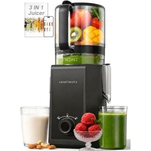 Heartnoks Juicer Machines, 6.5″ Extra-Wide Feed Chute Cold Press Juicer for Whol