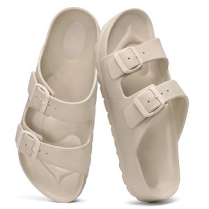 shevalues Women’s Comfort Sandals with Medium Arch Support Double Buckle Adjusta