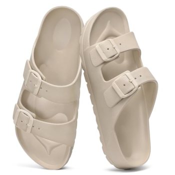 shevalues Women’s Comfort Sandals with Medium Arch Support Double Buckle Adjusta