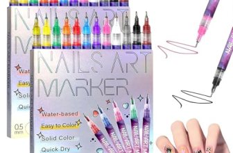 Nail Art Pens, 2-Pack 12 Colors Each (24 Pens Total) 0.5mm Fine Tip Water-Based