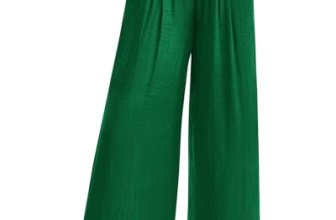 KIRUNDO Flowy Pants for Women Summer 2026 Wide Leg Palazzo Pants Elastic Waist L