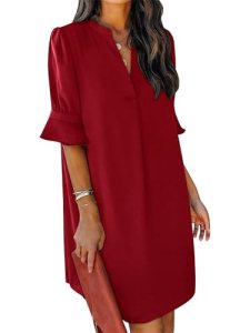 KISSMODA Womens Summer Dresses 2026 V Neck Casual Loose Flowy Shift Dress Weddin