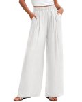 KIRUNDO Flowy Pants for Women Summer 2026 Wide Leg Palazzo Pants Elastic Waist L
