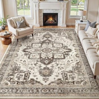 Jessibou Washable 8×10 Area Rug for Living Room
