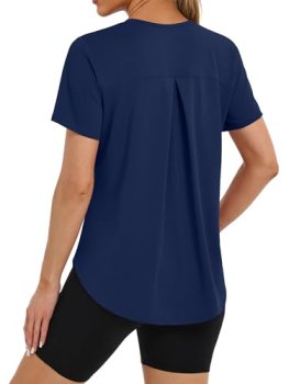 BKRIVE Summer Tops for Women Short Sleeve Lightweight UPF 50+ Pilates Outdoors A