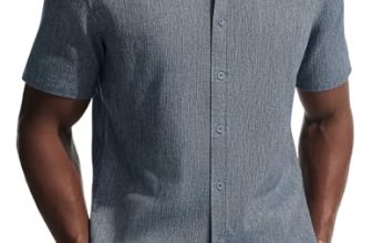 PJ PAUL JONES Mens Short Sleeve Button Down Shirt Casual Summer Shirts Textured