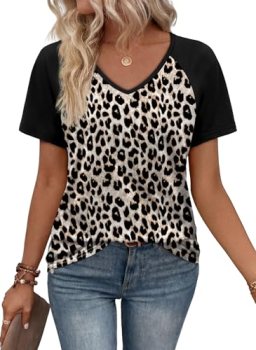 XIEERDUO Plus Size Spring Tops Boho Women’s Clothing Summer Short Sleeve Shirts