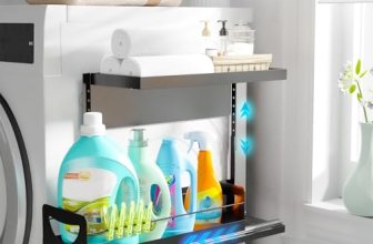 Heavy-Duty Magnetic Shelf With Pull-Out Drawers for Washing Machines