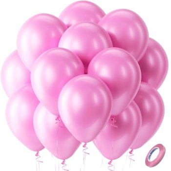 Bezente Pearl Pink Balloons Latex Party Balloons