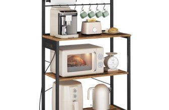 VASAGLE BARNET Collection – Kitchen Bakers Rack with Power Outlet