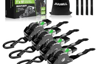 JUUMLL Retractable Ratchet Straps (4-Pack) 1” x 10ft – 1