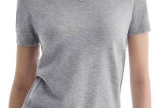 C202 Sweaters for Women Short Sleeve Crew Neck Tops Lightweight Loose Fit Pullov