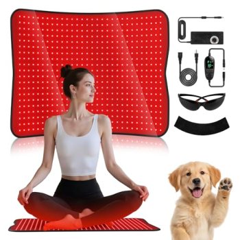 Red Light Therapy Mat for Body – 26.8″ x 23.5″ RedLight Therapy Pad with 600 LED