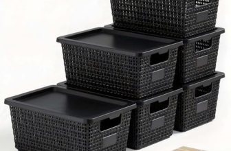 Storage Bins with Lids | Plastic Storage Baskets with Lids for Office Organizati