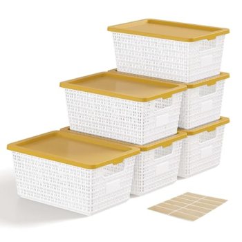 EOENVIVS Storage Bins Bakets with Lids 6 Pack