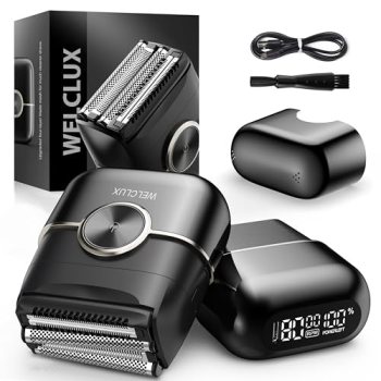 Welclux Rechargeable Electric Razor for Men: Mini Foil Shavers for Men with 4 Fl