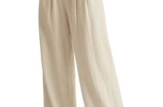JEKAOYI Womens Casual Linen Pants Wide Leg Palazzo Flowy Summer Pants 2026 Beach