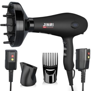 Blow Dryer – JINRI 1875W Diffuser Hair Dryer for Salon & Personal Use