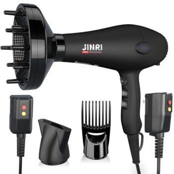 Blow Dryer – JINRI 1875W Diffuser Hair Dryer for Salon & Personal Use