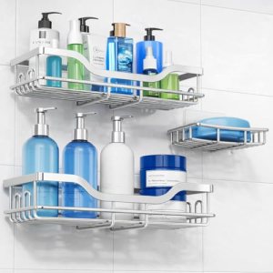OMAIRA 3-Pack Shower Caddy with Soap Holder