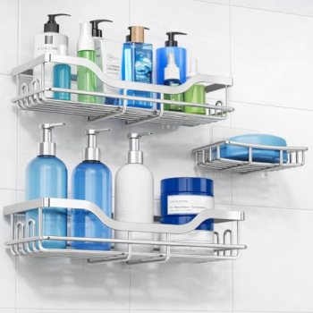 OMAIRA 3-Pack Shower Caddy with Soap Holder