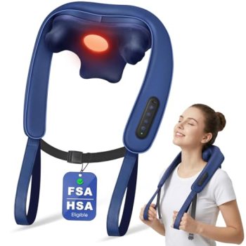 Musugy Neck Massager with Heat : Cordless Neck and Shoulder Massager for Pain Re