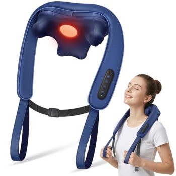 Musugy Neck Massager with Heat : Cordless Neck and Shoulder Massager for Pain Re