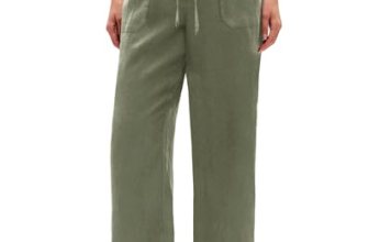 SEMARO Wide Leg Palazzo Pants for Women Casual Drawstring Flowy Beach Linen Trou