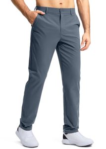 Pudolla Men’s Golf Pants Work Dress Comfy Pants Casual Slacks Trousers with Pock