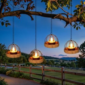 KOOPER Hanging Solar Lanterns Outdoor Waterproof