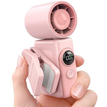 Hotsales Clip-On Portable Fan, 13500 RPM Rechargeable Handheld Mini Fan with LED